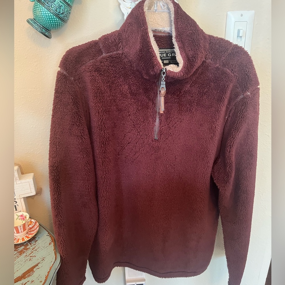 True grit quarter zip pullover in vintage wine